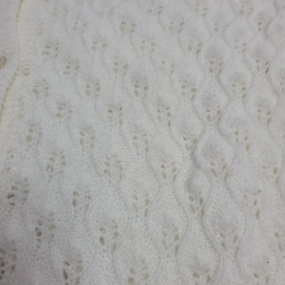 VINTAGE 70s off white cardigan textured‎ button up cottagecore M